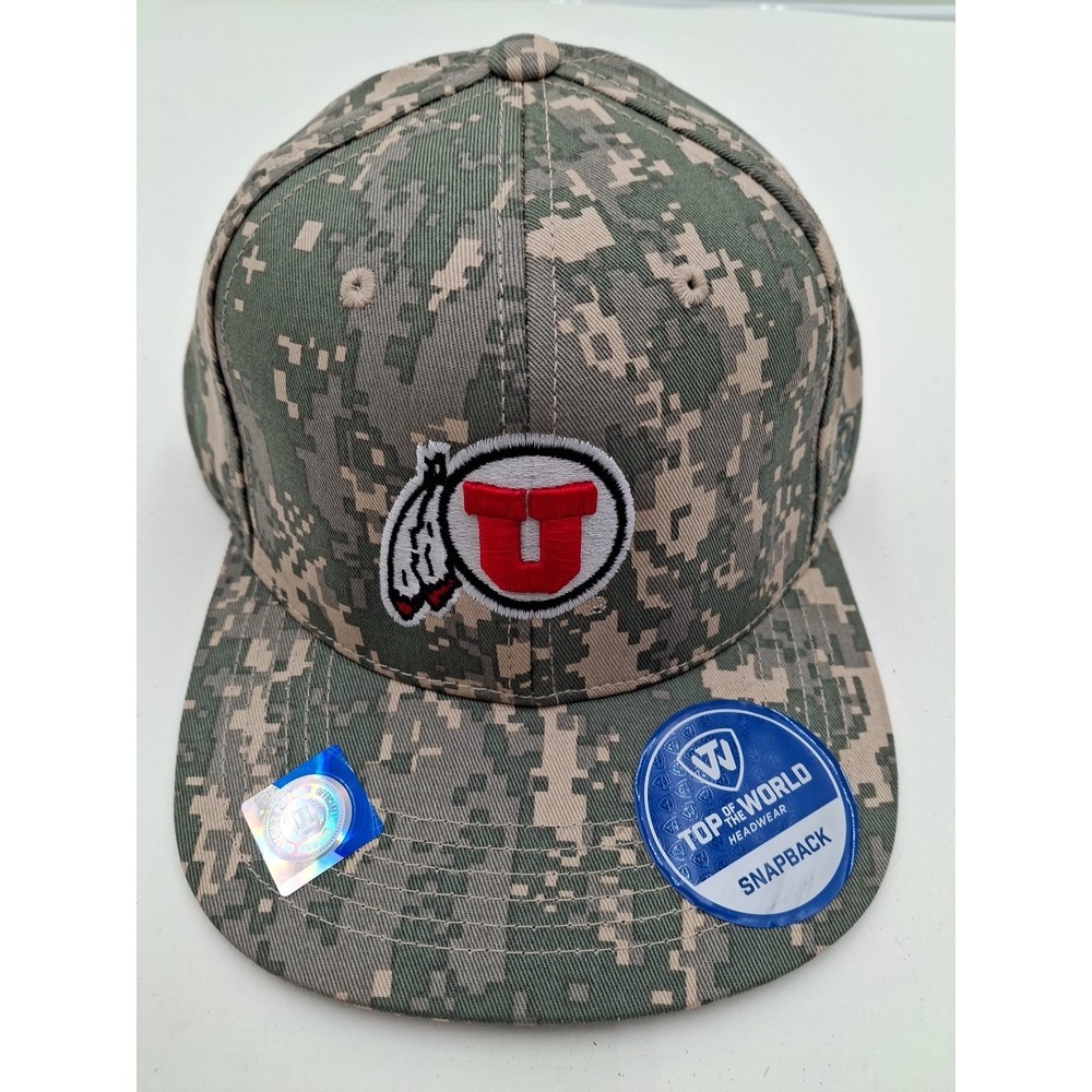 Utah Utes Top of the World Digital Camo Patriot Snapback Hat Mens One Size NEW